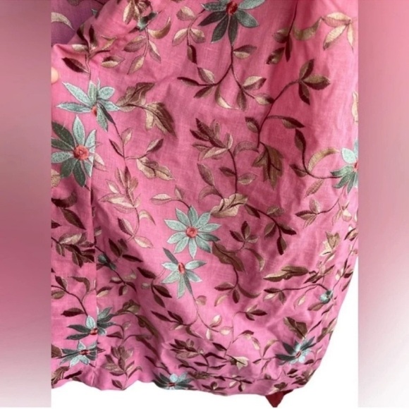 RODNER FIGUEROA Embroidery Floral MIDI Balloon Sleeves Kimono Dress Size M - Picture 7 of 11